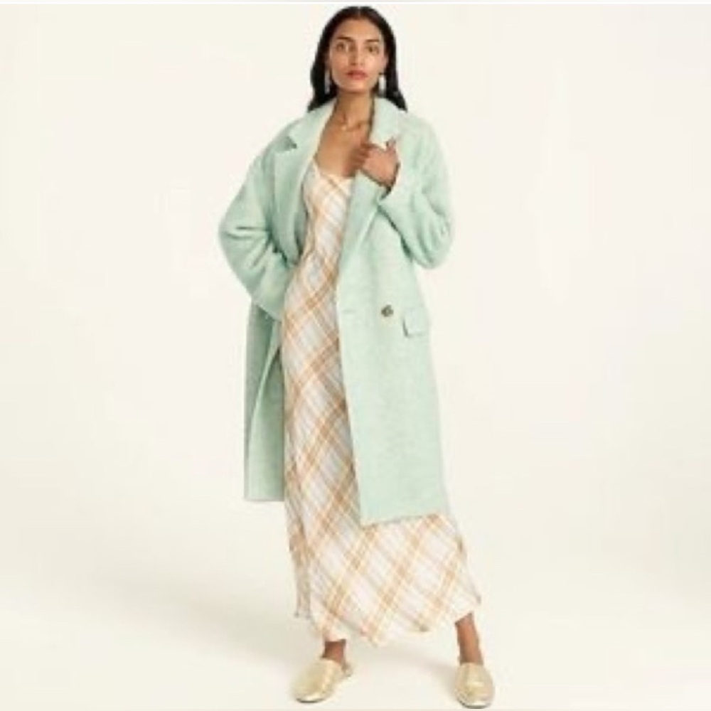 J.Crew Relaxed Topcoat in Italian Brushed Wool Blend Wintergreen XXL - Picture 5 of 13